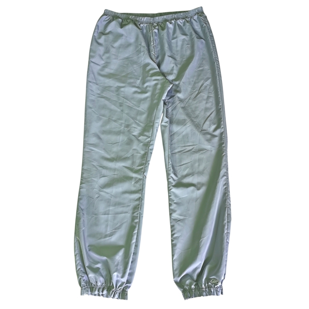 3/$20 Reebok Aqua Nylon Track Jogger Pants Elastic Waist Y2K Streetwear Sz XL